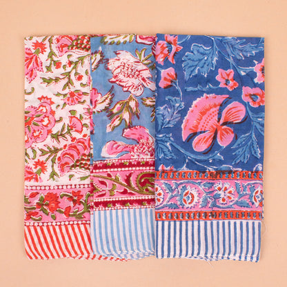 Set of 3 - Premium 100% Cotton Bandana for Women & Men | Soft Breathable Printed Head Scarf for Everyday Style
