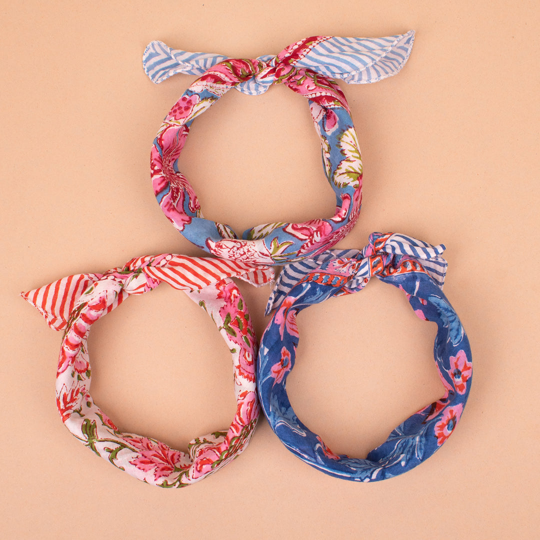 Set of 3 – Premium Cotton Bandanas | Hair Scarf &amp; Neck Wrap