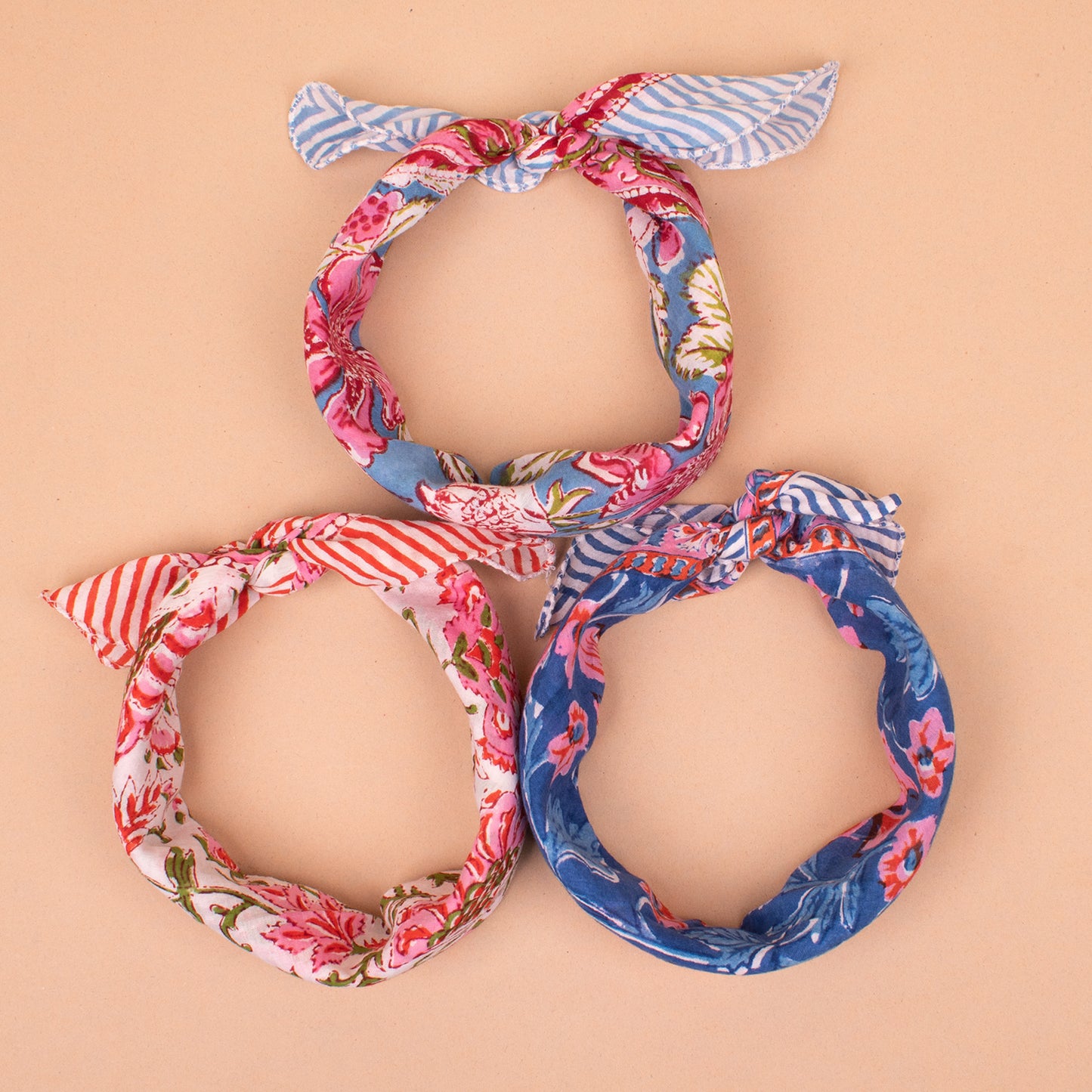 Set of 3 - Premium 100% Cotton Bandana for Women & Men | Soft Breathable Printed Head Scarf for Everyday Style
