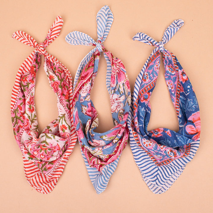 Set of 3 – Premium Cotton Bandanas | Hair Scarf &amp; Neck Wrap
