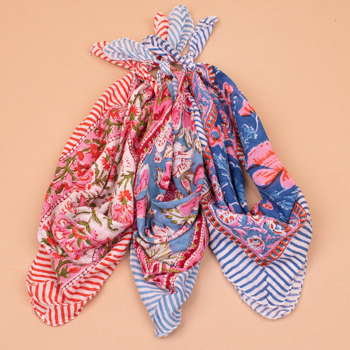 Set of 3 – Premium Cotton Bandanas | Hair Scarf &amp; Neck Wrap