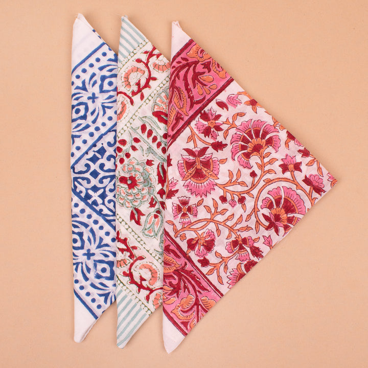 Set of 3 – Handmade Cotton Bandanas | Head Scarf &amp; Hair Wrap