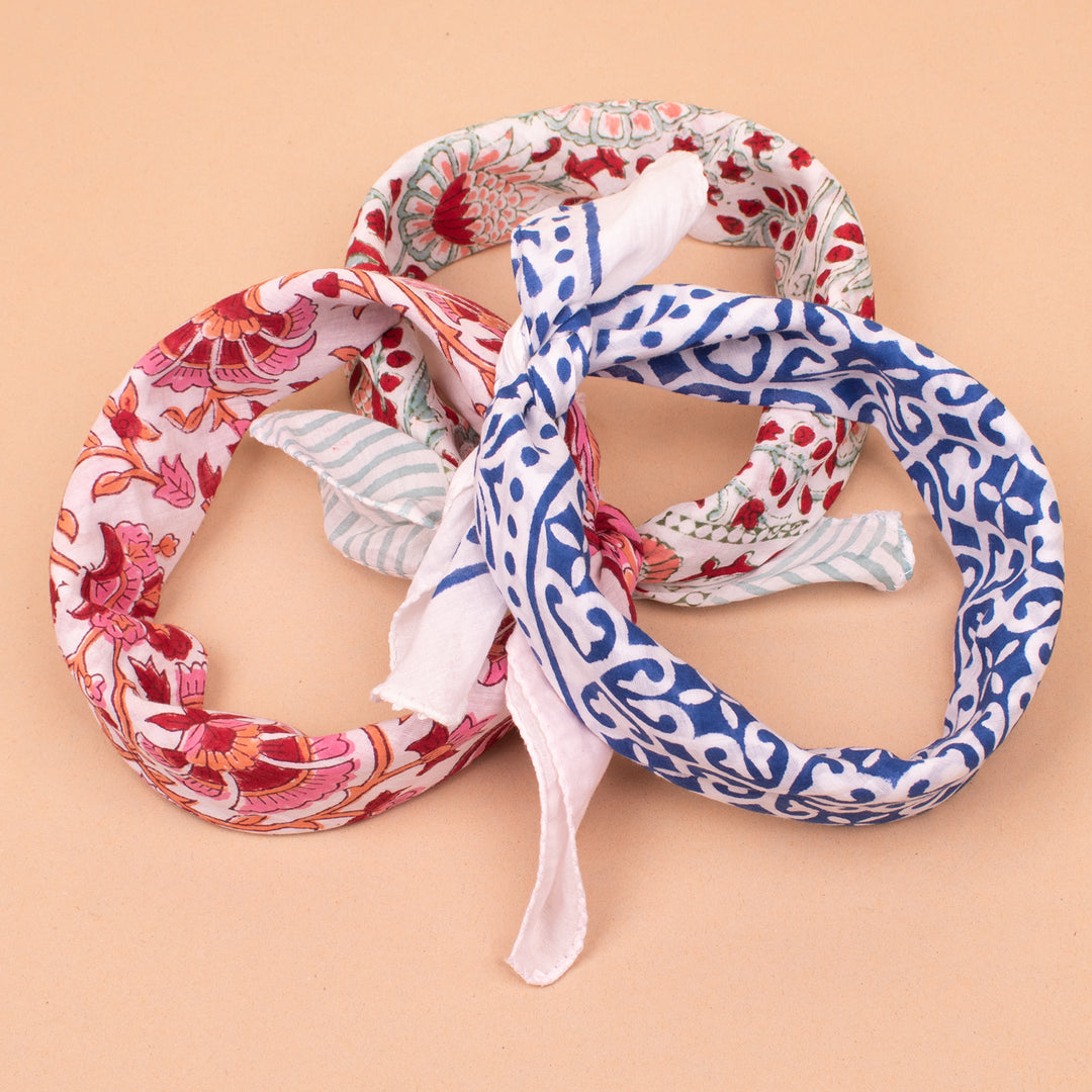 Set of 3 – Handmade Cotton Bandanas | Head Scarf &amp; Hair Wrap