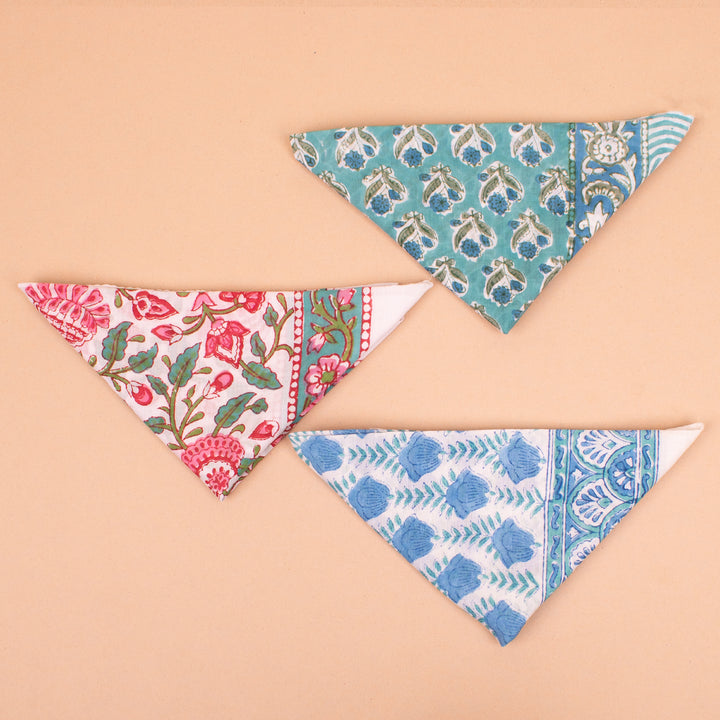 Set of 3 – Soft Cotton Bandanas | Printed Head Scarf &amp; Hair Wrap