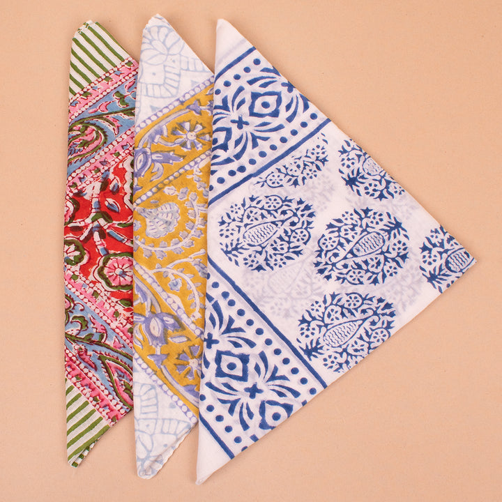 Set of 3 – Cotton Bandanas | Neck Scarf &amp; Head Wrap