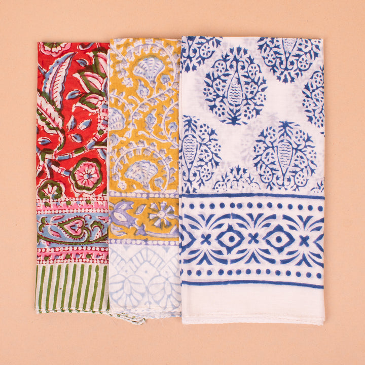 Set of 3 – Cotton Bandanas | Neck Scarf &amp; Head Wrap