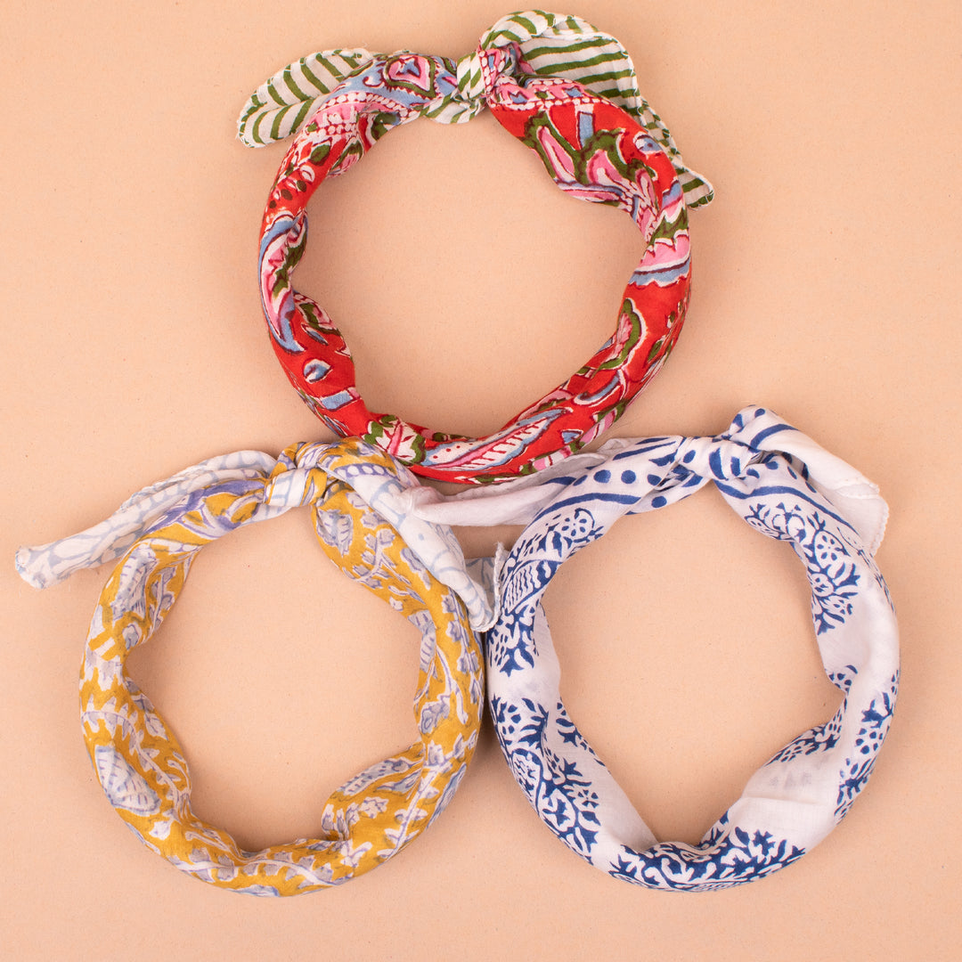 Set of 3 – Cotton Bandanas | Neck Scarf &amp; Head Wrap