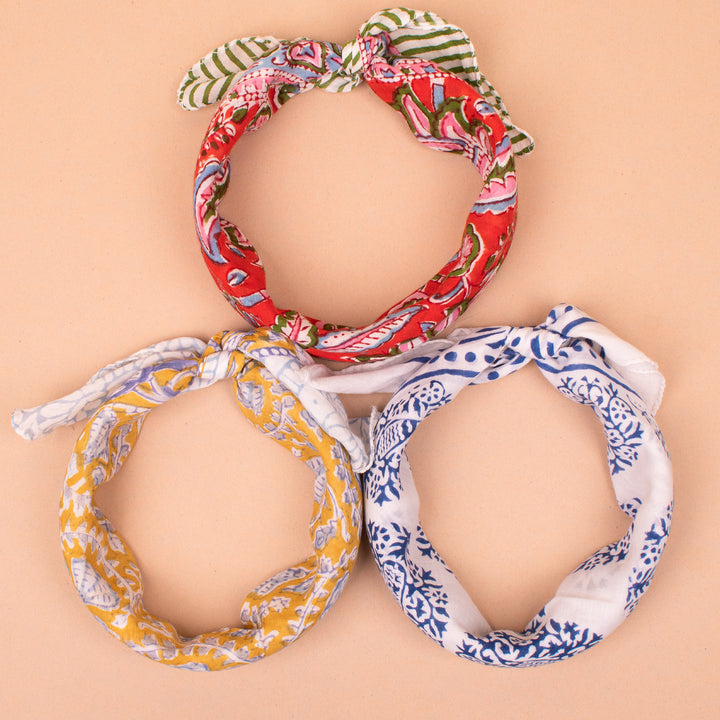 Set of 3 – Cotton Bandanas | Neck Scarf &amp; Head Wrap