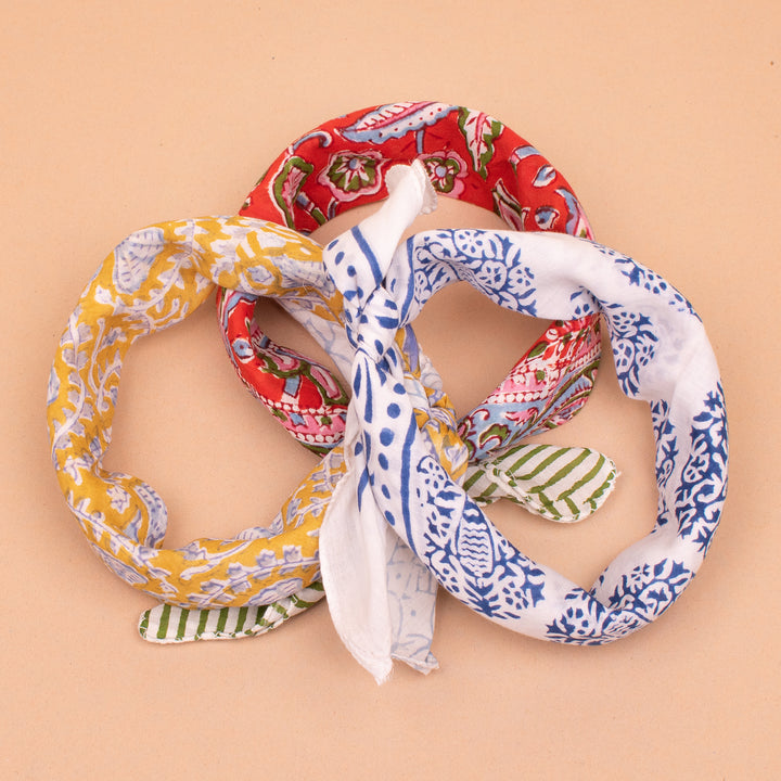 Set of 3 – Cotton Bandanas | Neck Scarf &amp; Head Wrap