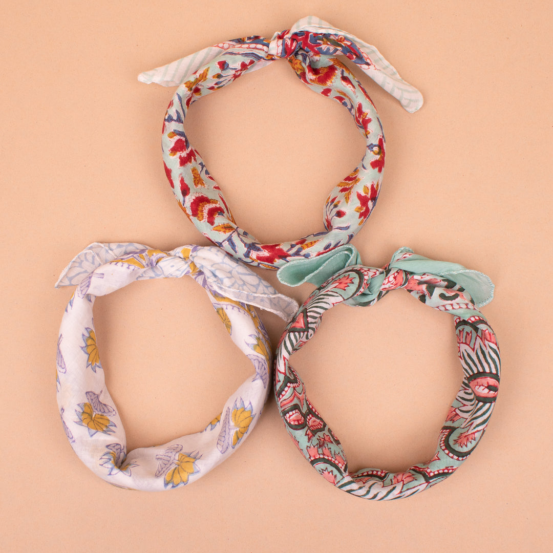 Set of 3 – Boho Cotton Bandanas | Everyday Head Scarf