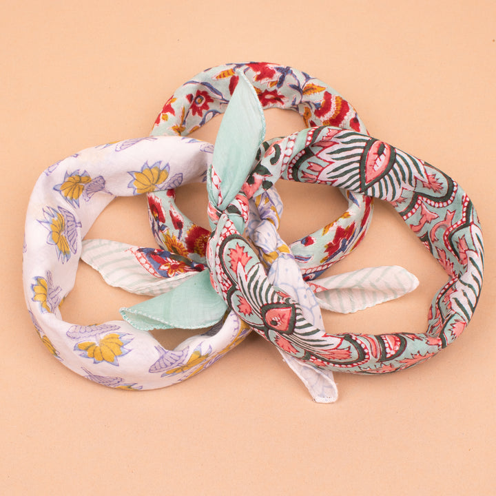 Set of 3 – Boho Cotton Bandanas | Everyday Head Scarf