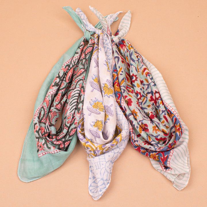 Set of 3 – Boho Cotton Bandanas | Everyday Head Scarf