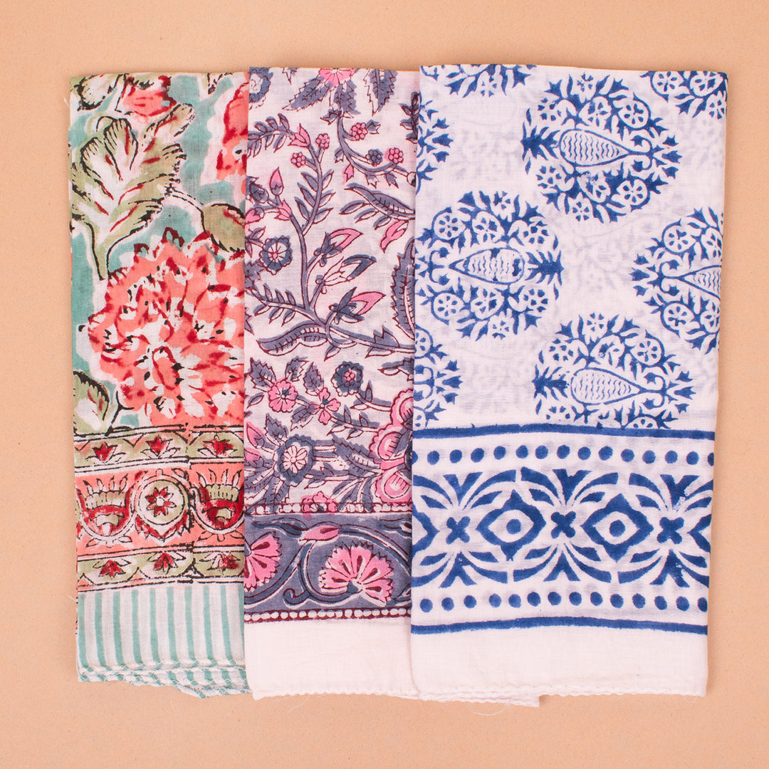 Set of 3 – Vintage Cotton Bandanas | Boho Head Scarf &amp; Hair Wrap
