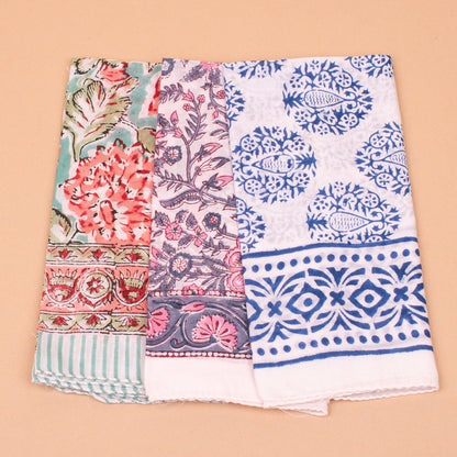 Set of 3 - Vintage Style Cotton Bandana | Classic Printed Head Scarf for Men, Women and Outdoor Activities
