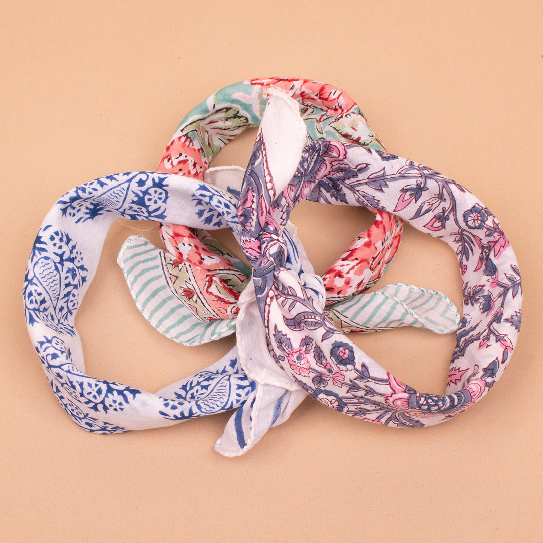 Set of 3 – Vintage Cotton Bandanas | Boho Head Scarf &amp; Hair Wrap