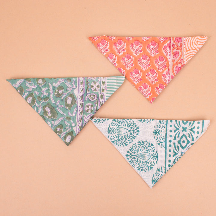 Set of 3 – Soft Cotton Bandanas | Printed Head Scarf &amp; Hair Wrap