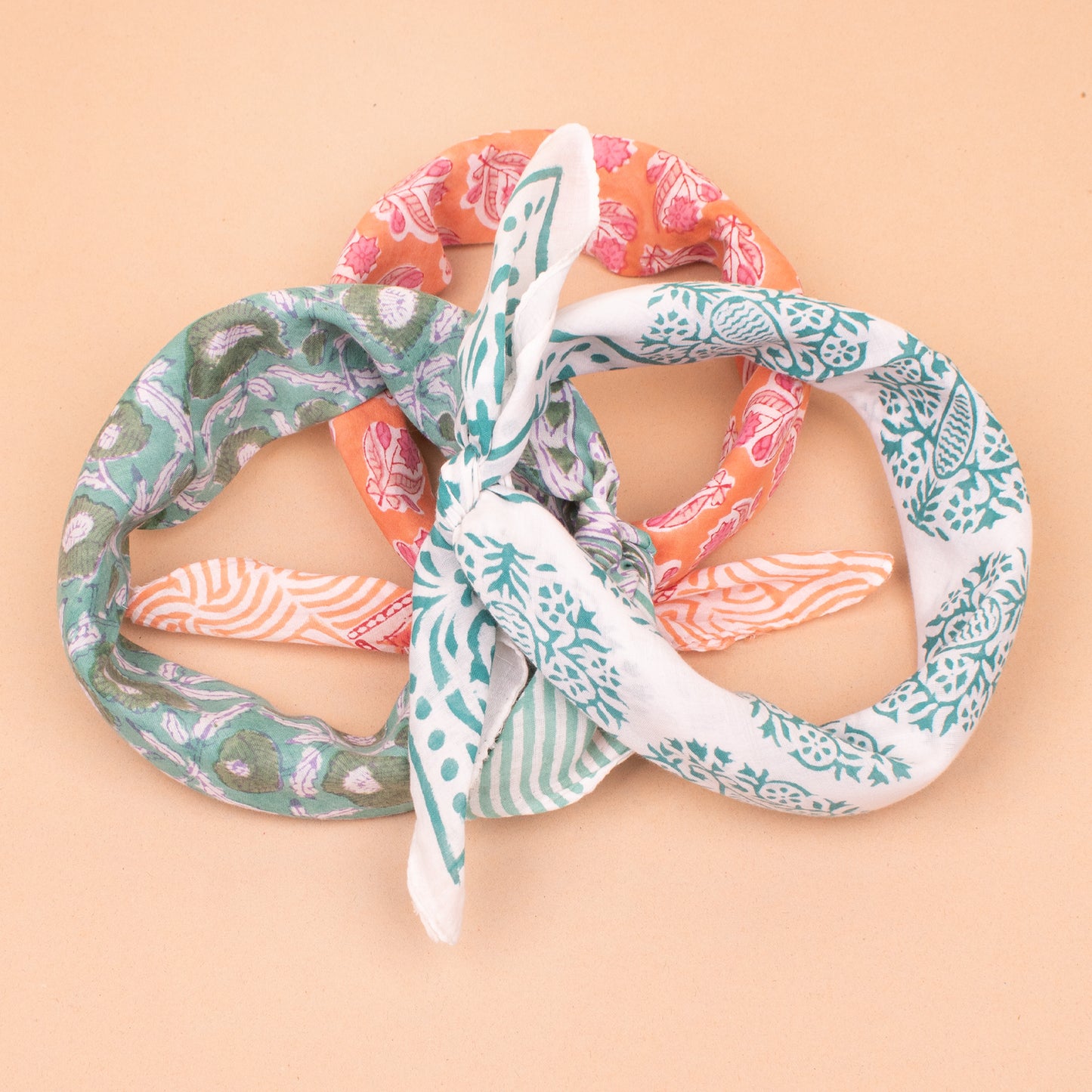 Set of 3 - Fashionable Cotton Bandana for Women | Soft Hair Scarf, Head Wrap and Neck Accessory for Styling