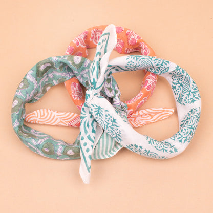 Set of 3 - Fashionable Cotton Bandana for Women | Soft Hair Scarf, Head Wrap and Neck Accessory for Styling