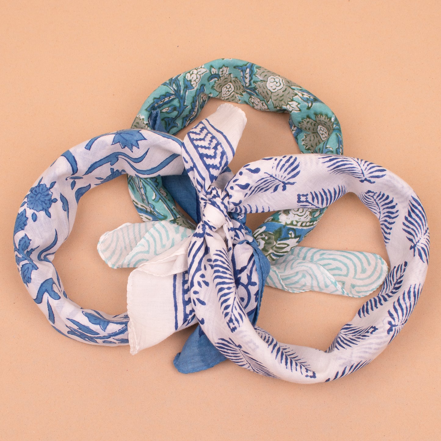 Set of 3 - Premium Quality Cotton Bandana | Reusable Printed Head Scarf for Travel, Casual Wear and Outdoors
