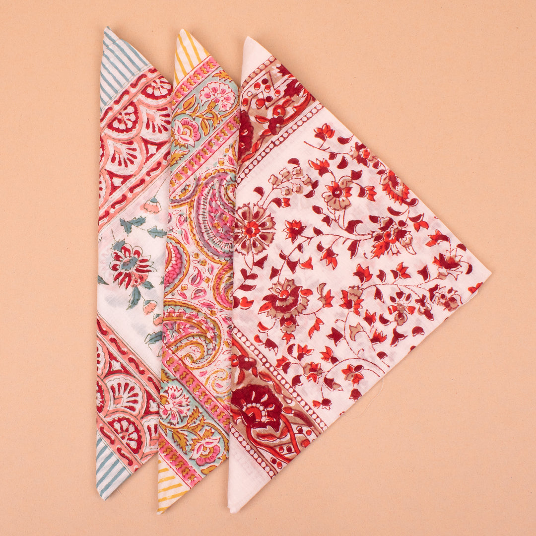 Set of 3 – Boho Cotton Bandanas | Everyday Head Scarf