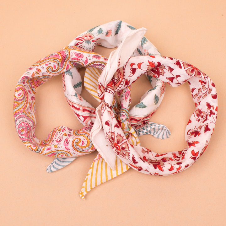 Set of 3 – Boho Cotton Bandanas | Everyday Head Scarf