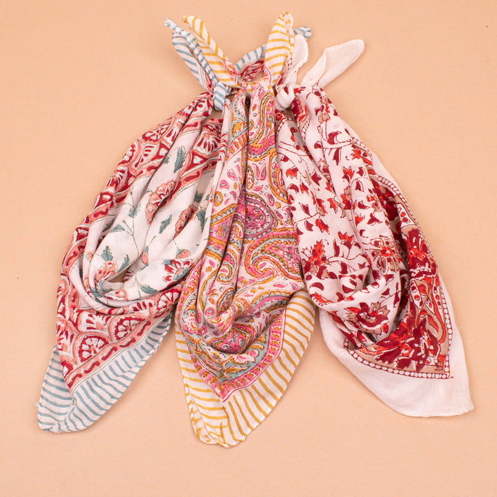 Set of 3 – Boho Cotton Bandanas | Everyday Head Scarf