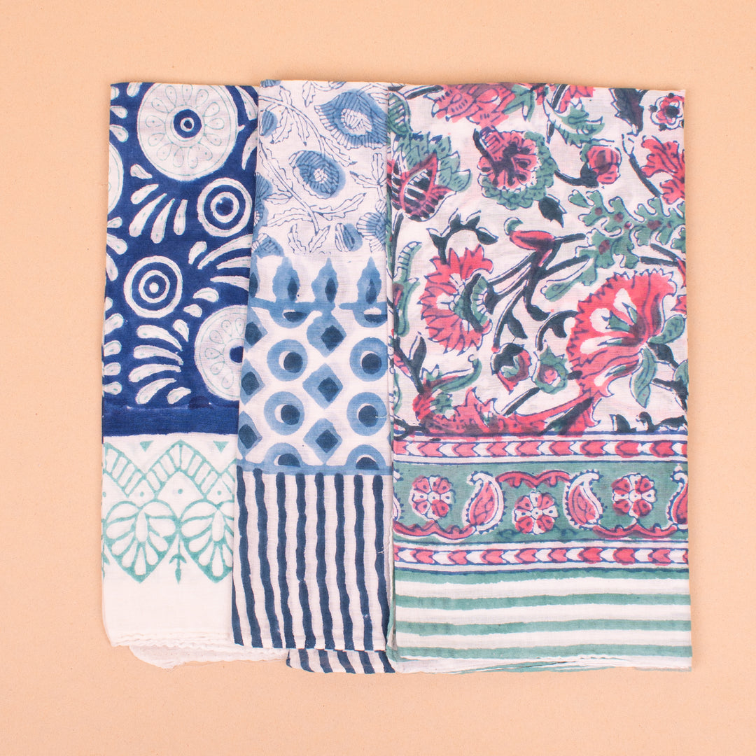 Set of 3 – Soft Cotton Bandanas | Boho Head Scarf &amp; Hair Wrap