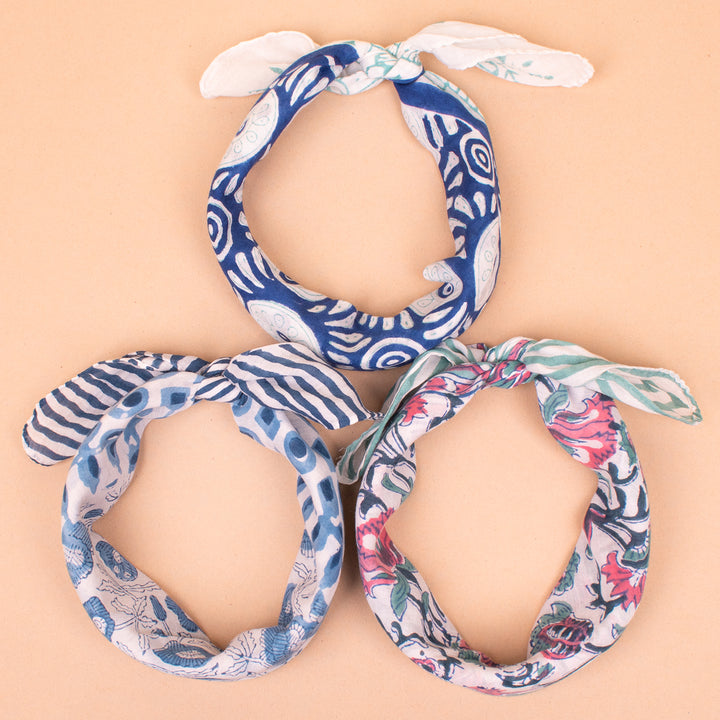 Set of 3 – Soft Cotton Bandanas | Boho Head Scarf &amp; Hair Wrap