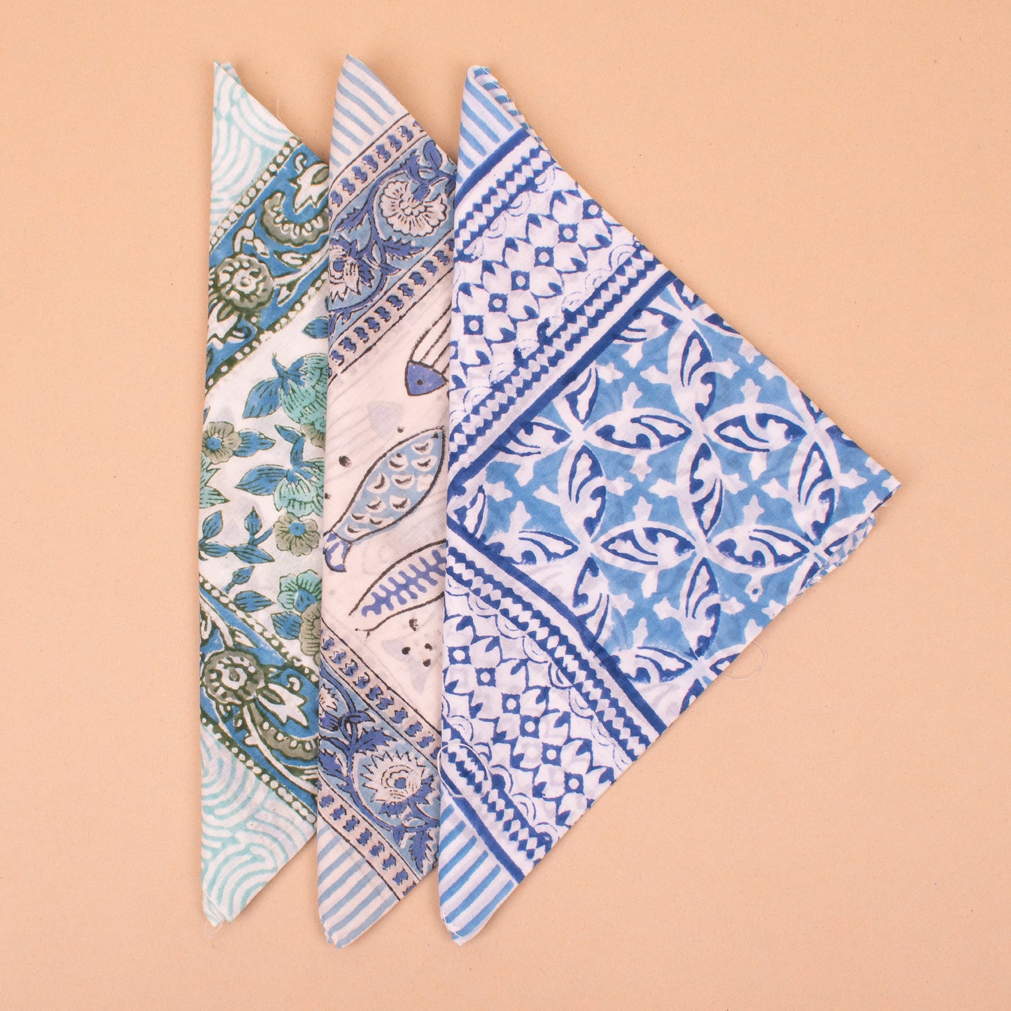 Set of 3 - Eco-Friendly Cotton Bandana | Sustainable Handmade Head Wrap with Soft Breathable Fabric