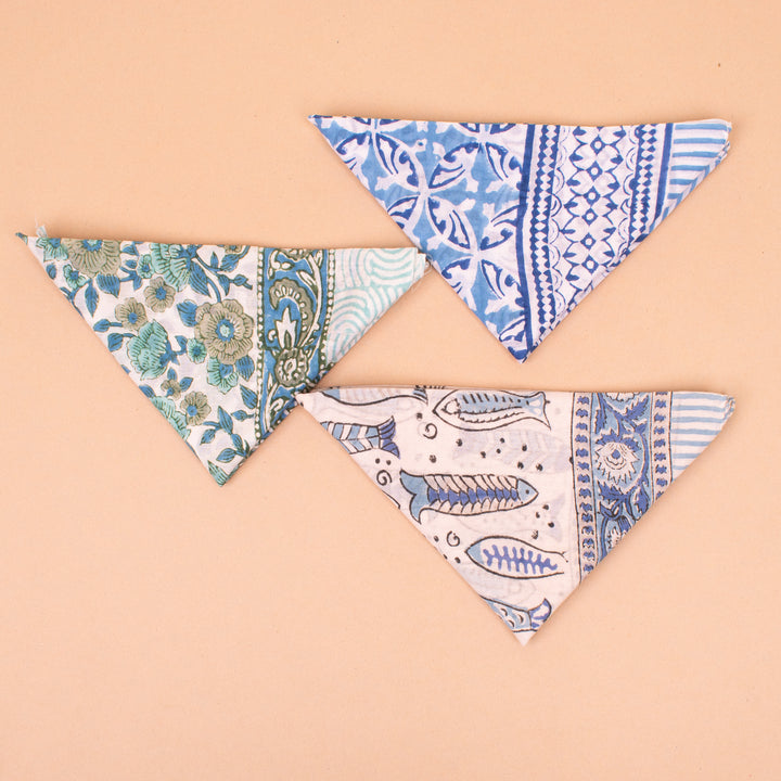 Set of 3 – Handmade Cotton Bandanas | Hair Scarf &amp; Neck Wrap