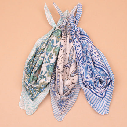 Set of 3 - Eco-Friendly Cotton Bandana | Sustainable Handmade Head Wrap with Soft Breathable Fabric