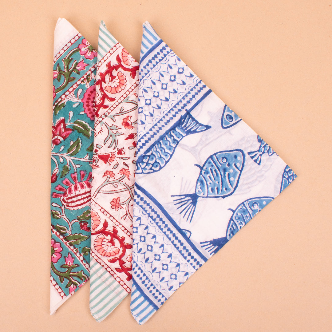 Set of 3 – Cotton Bandanas | Head Scarf &amp; Hair Wrap
