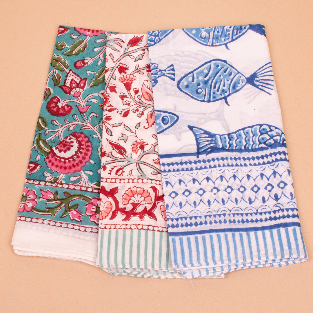 Set of 3 – Cotton Bandanas | Head Scarf &amp; Hair Wrap