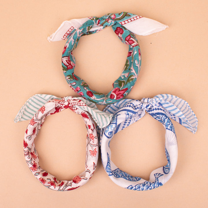 Set of 3 – Cotton Bandanas | Head Scarf &amp; Hair Wrap