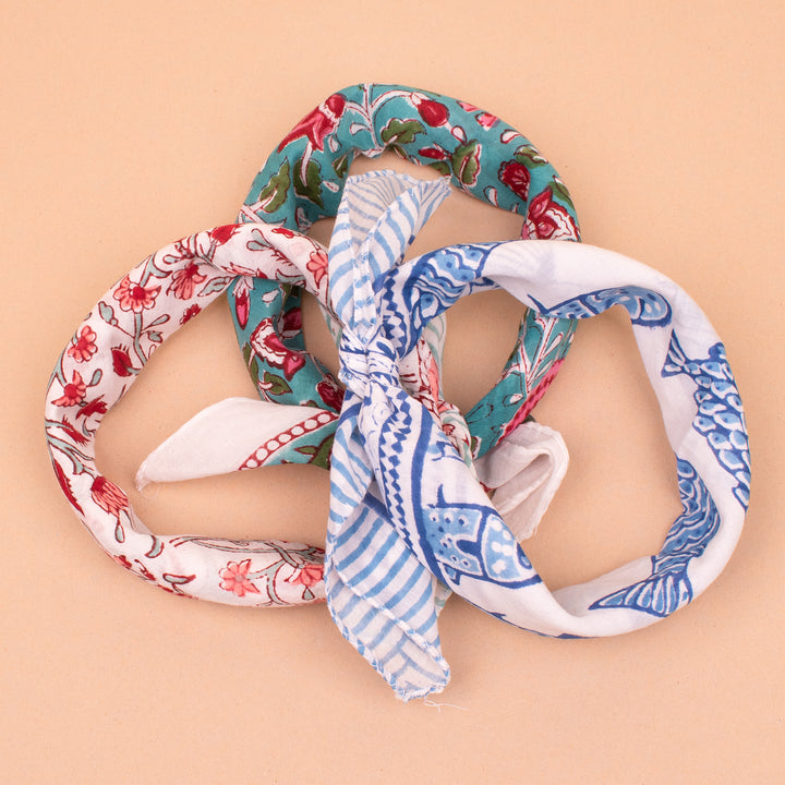 Set of 3 – Cotton Bandanas | Head Scarf &amp; Hair Wrap