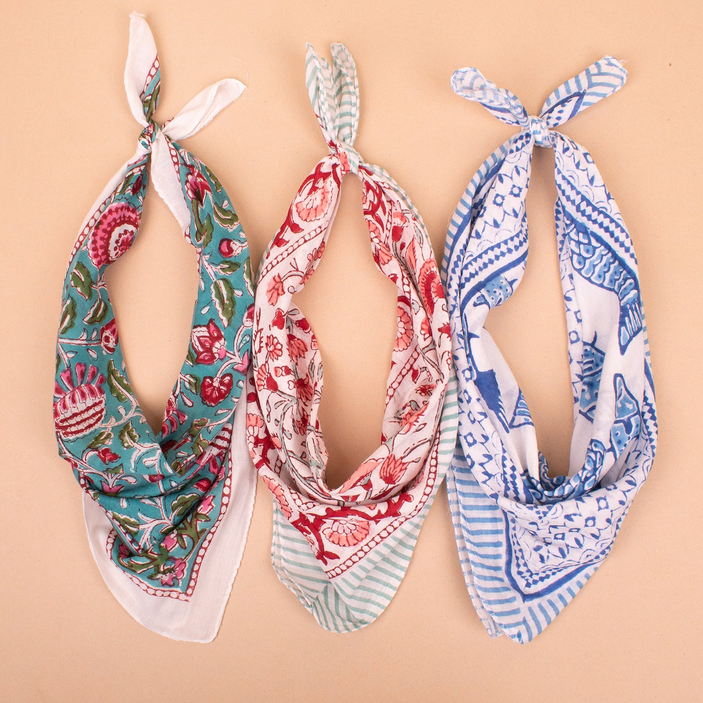 Set of 3 - Printed Cotton Bandana Accessories | Lightweight Hair Wrap and Stylish Head Scarf for All Seasons