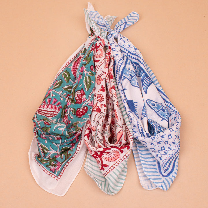 Set of 3 – Cotton Bandanas | Head Scarf &amp; Hair Wrap