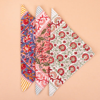 Set of 3 - Classic Cotton Bandana Head Wrap | Comfortable Printed Accessory for Daily Wear and Travel
