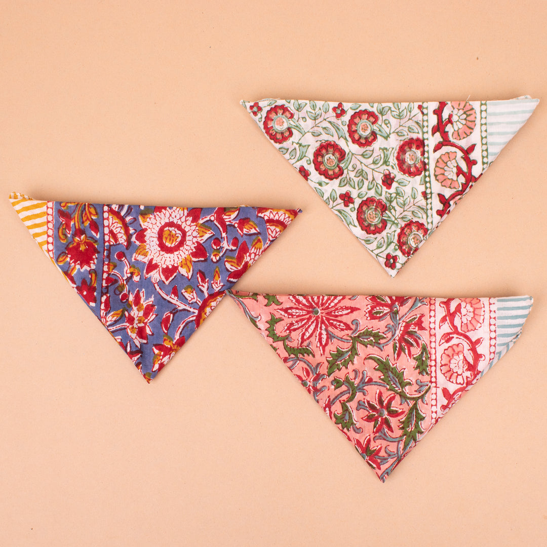 Set of 3 – Classic Cotton Bandanas | Neck Scarf &amp; Head Wrap