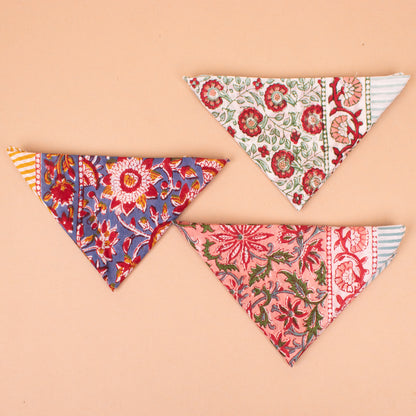 Set of 3 - Classic Cotton Bandana Head Wrap | Comfortable Printed Accessory for Daily Wear and Travel