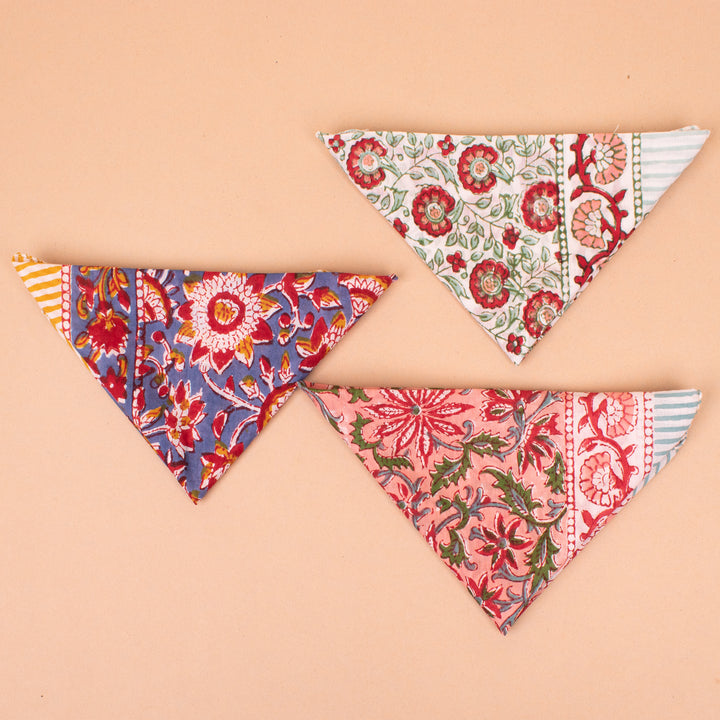 Set of 3 – Classic Cotton Bandanas | Neck Scarf &amp; Head Wrap