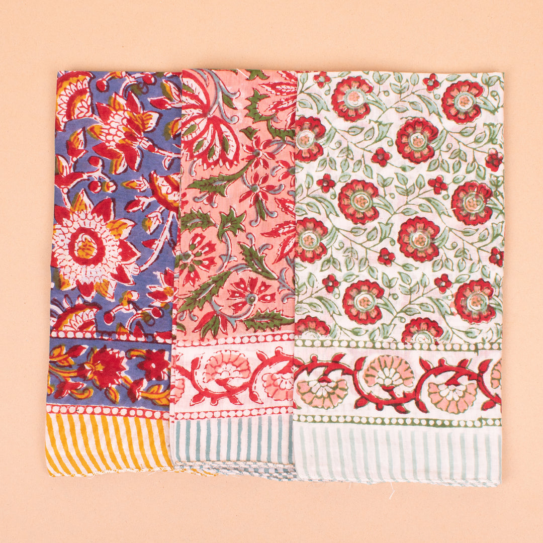 Set of 3 – Classic Cotton Bandanas | Neck Scarf &amp; Head Wrap