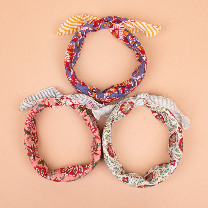 Set of 3 – Classic Cotton Bandanas | Neck Scarf &amp; Head Wrap
