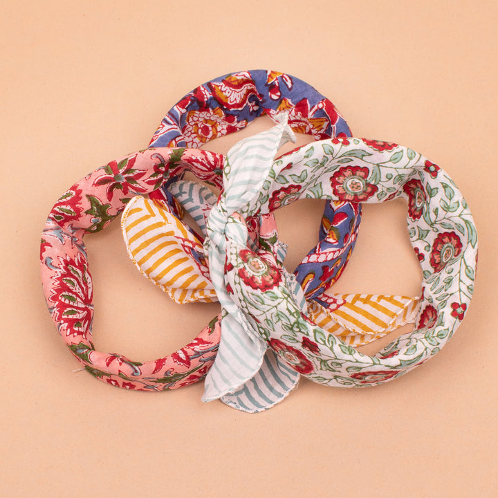 Set of 3 – Classic Cotton Bandanas | Neck Scarf &amp; Head Wrap