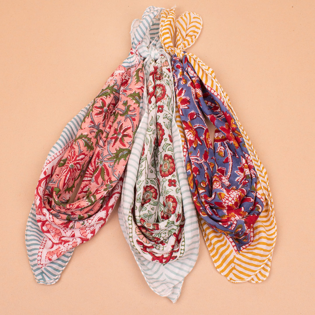 Set of 3 – Classic Cotton Bandanas | Neck Scarf &amp; Head Wrap
