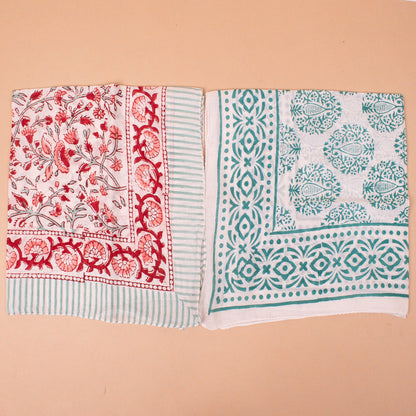 Set of 10 - Artisan Made Cotton Bandana | Unique Fabric Head Scarf with Premium Handmade Designs