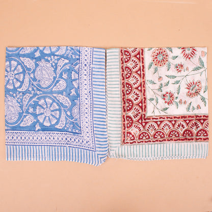 Set of 10 - Multi-Use Cotton Bandana | Soft Printed Head Wrap, Hair Scarf and Fashion Accessory for Everyone