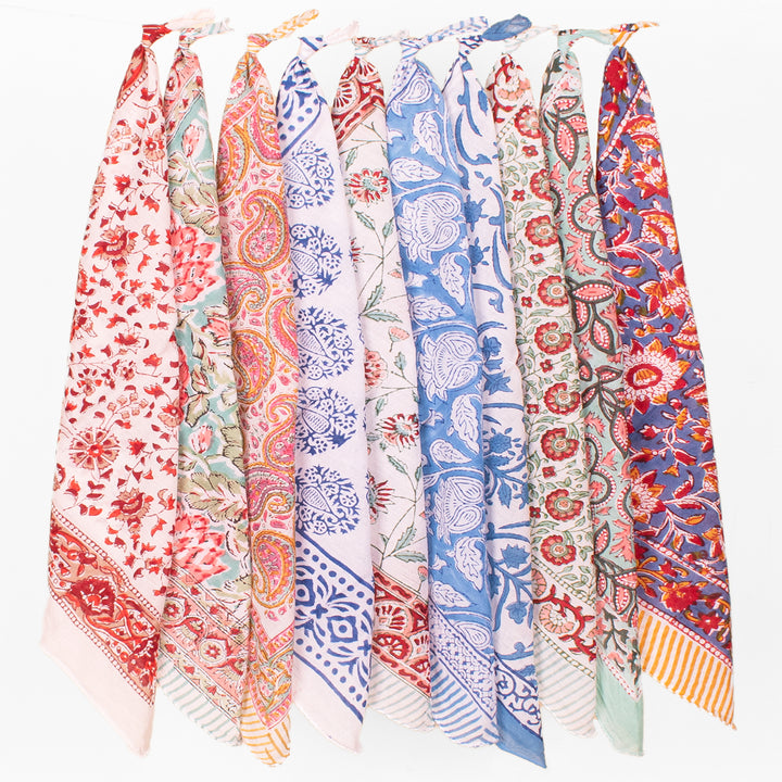 Set of 10 – Soft Cotton Bandanas | Boho Head Scarf &amp; Hair Wrap