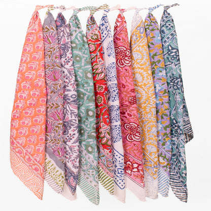 Set of 10 - Premium Cotton Bandana Head Scarf for Women & Men | Soft Breathable Fabric for Everyday Wear