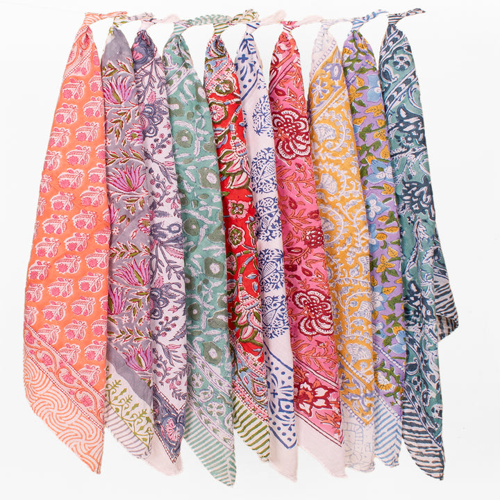 Set of 10 – Premium Cotton Bandanas | Hair Scarf &amp; Neck Wrap